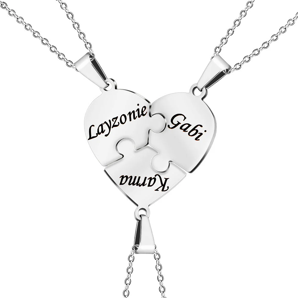 Personalized Heart Puzzle Necklace - Image 10