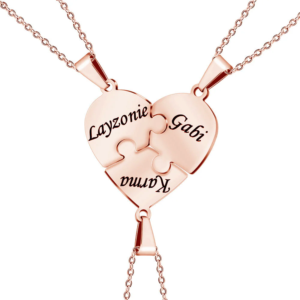 Personalized Heart Puzzle Necklace - Image 11