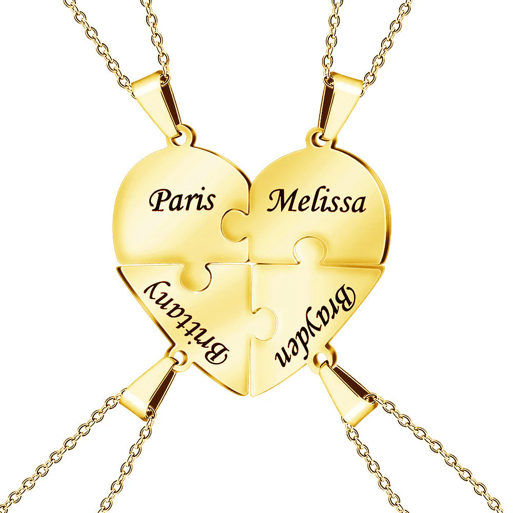 Personalized Heart Puzzle Necklace - Image 12