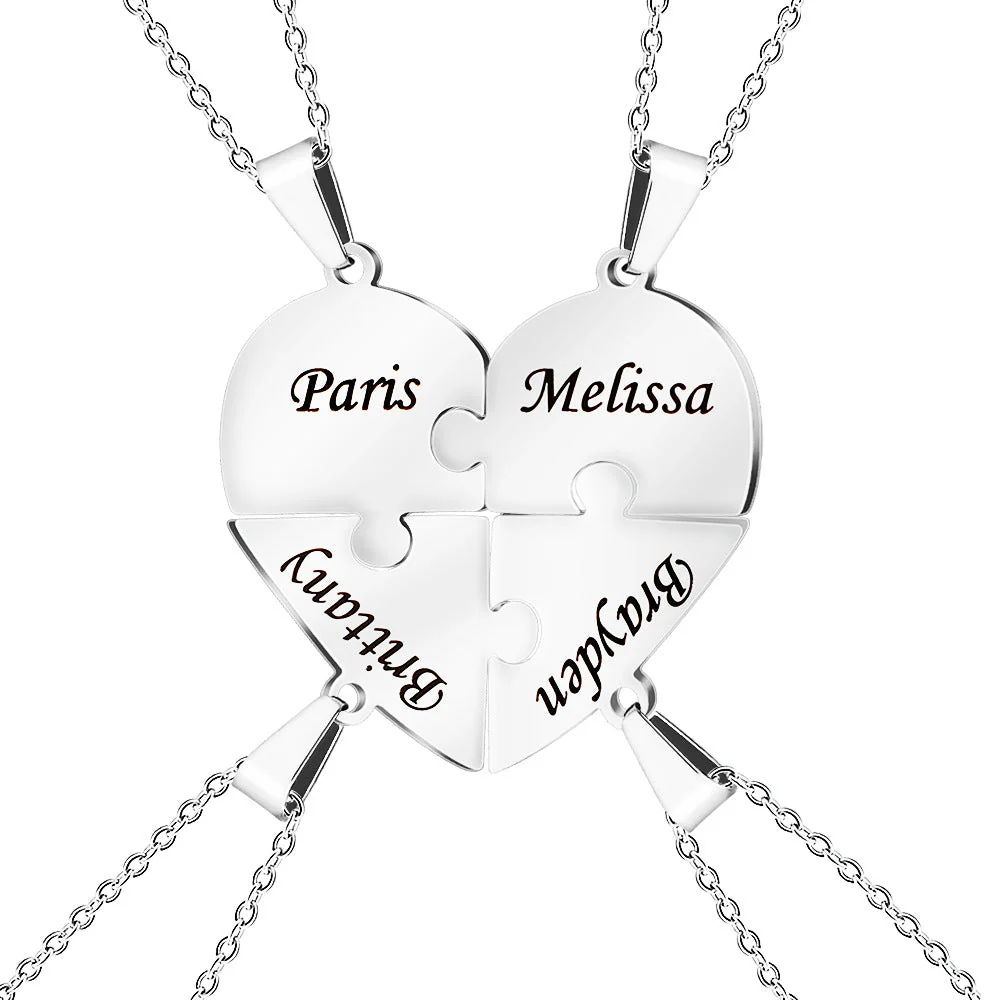 Personalized Heart Puzzle Necklace - Image 13