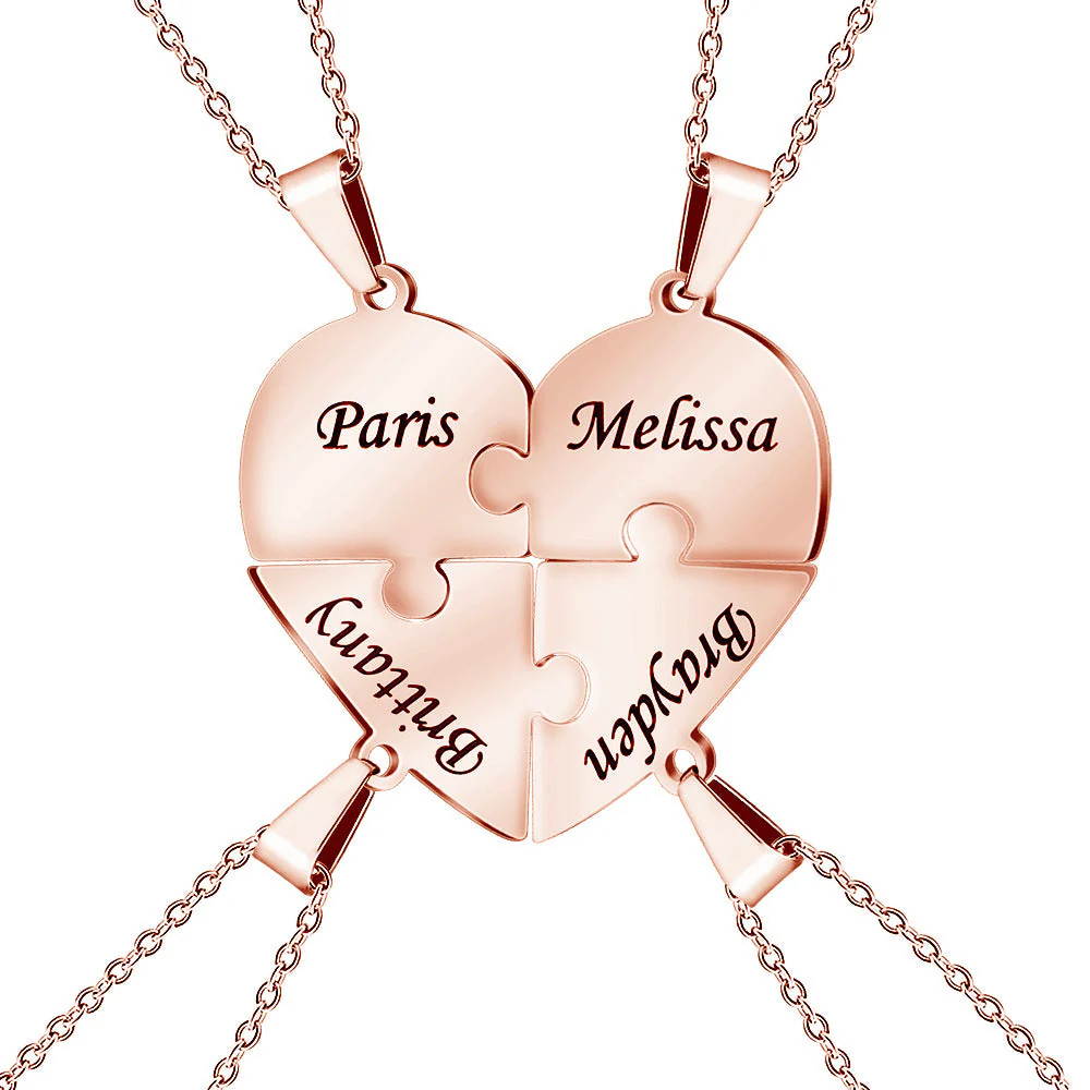 Personalized Heart Puzzle Necklace - Image 14