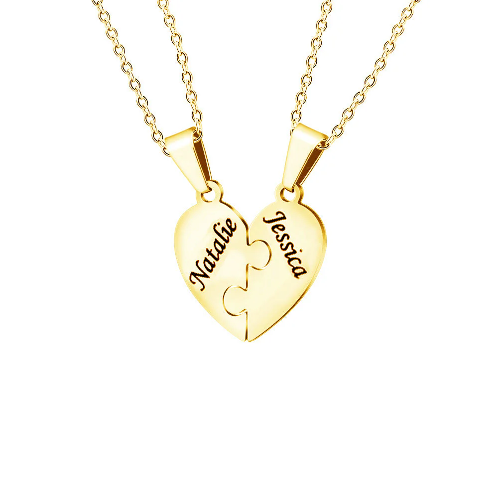 Personalized Heart Puzzle Necklace - Image 6