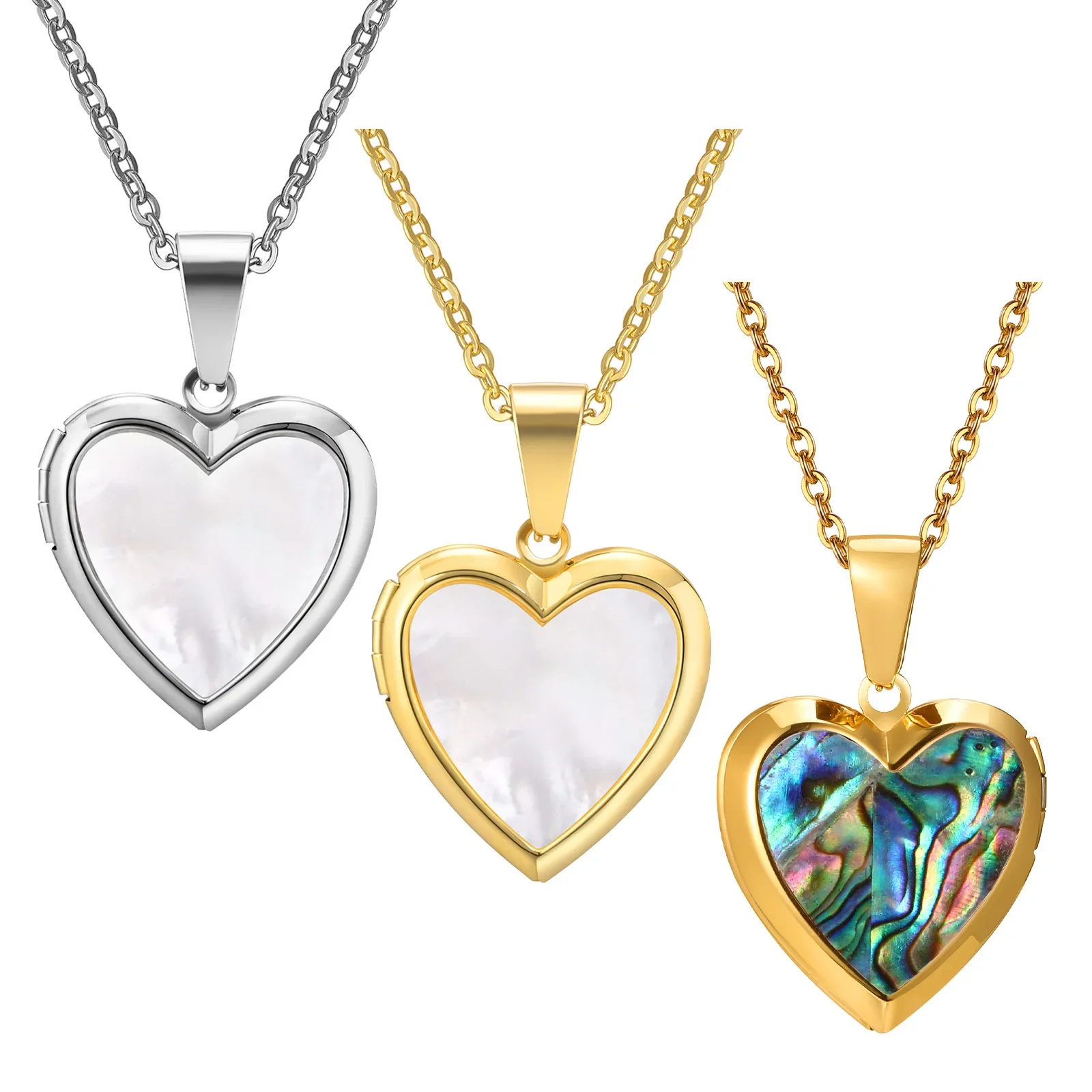 Open Heart Locket Necklace - Image 5