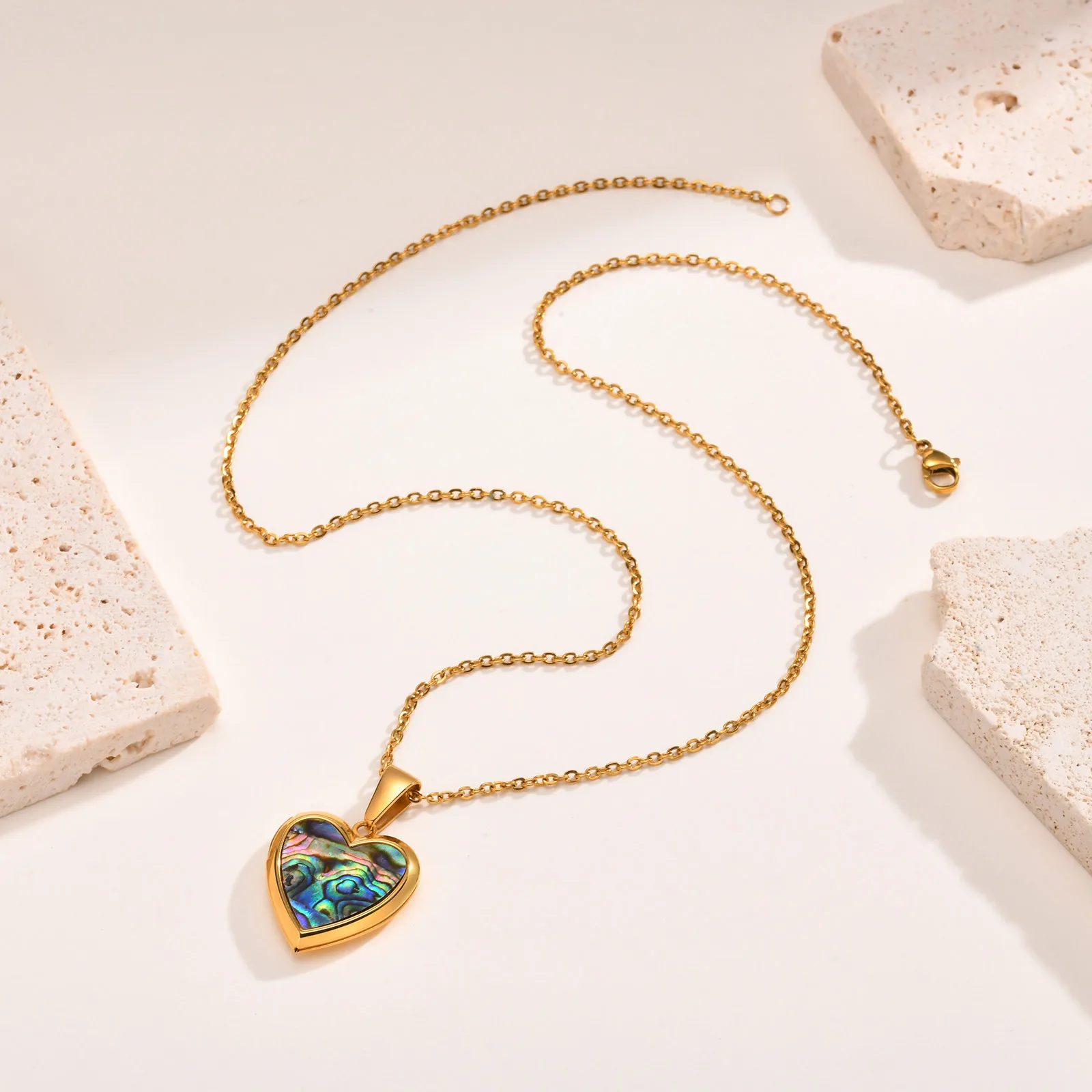 Open Heart Locket Necklace - Image 6