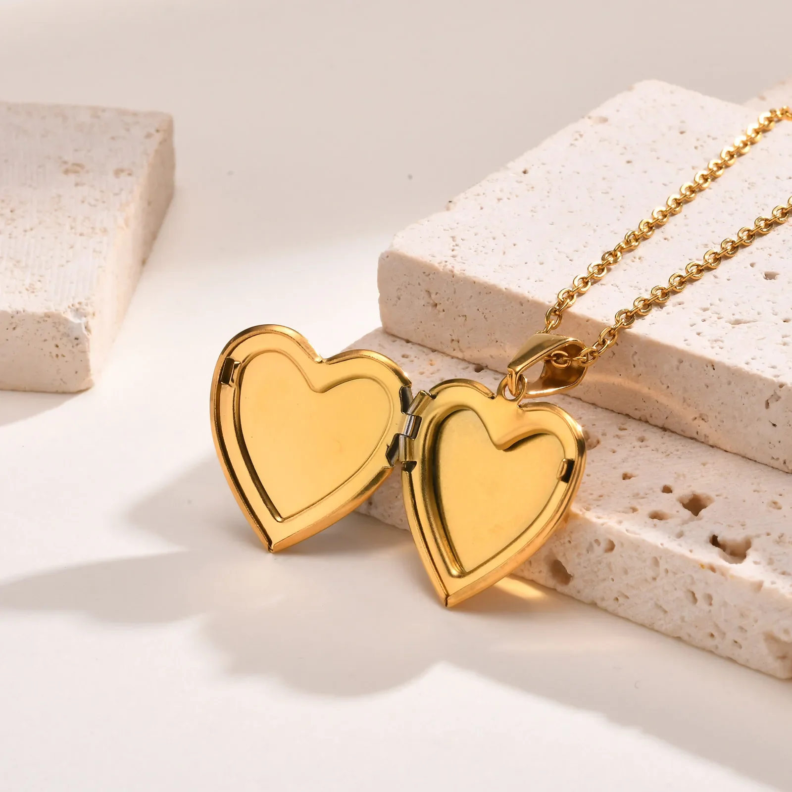 Open Heart Locket Necklace - Image 7