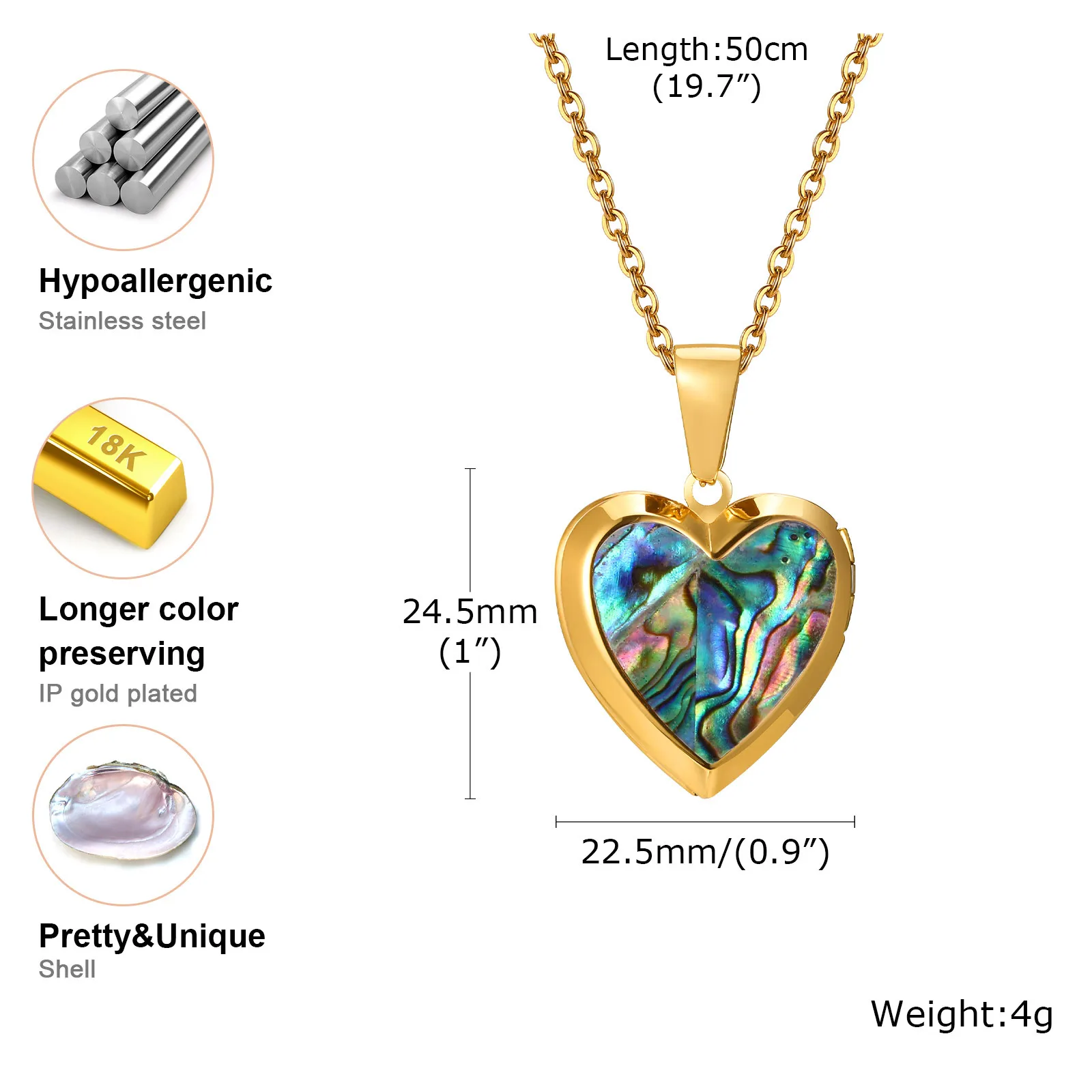 Open Heart Locket Necklace - Image 9