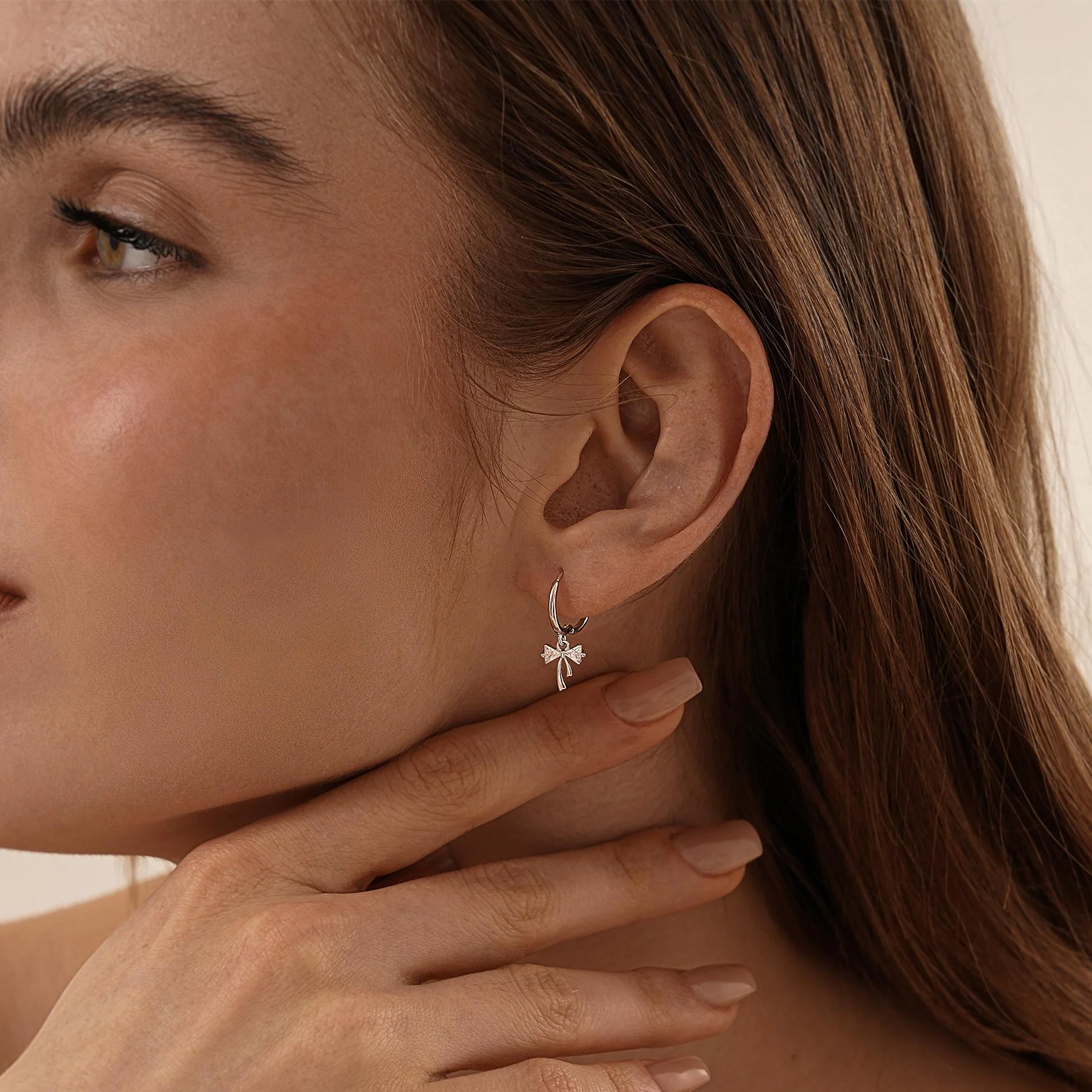 Ribbon Bow Huggie Earrings - Image 7